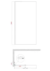 Душевая перегородка Koer SR SP02-100x200-TR-07 Walk-In прозрачное стекло Easy Clean 8мм, графит (KR №11