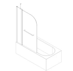 Шторки стеклянные на ванну Koer SR BS04-95x140-TR-01 прозрачное стекло 6мм, хром (KR5403) №11