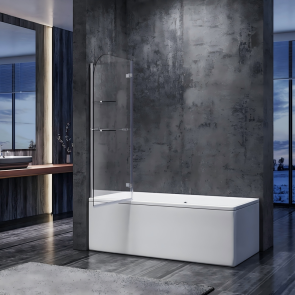 Шторки скляні на ванну Koer SR BS05-90x140-TR-01 прозоре скло Easy Clean 6мм, хром (KR5372 №8
