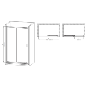 Дверь в нишу Mixxus Premium DIVERSE SD01-120x185-TR Chrome прозрачное стекло 5мм (MI6873) №3