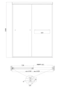 Двері в нішу Koer SR SD03-140x200-TR-01 прозоре скло Easy Clean 8мм, хром (KR5385) №6