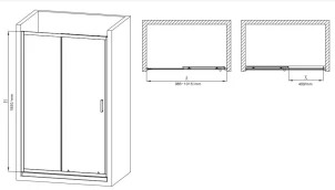Двері в нішу Mixxus Premium DIVERSE SD01-100x185-TR Black прозоре скло 5мм (MI6876) №3