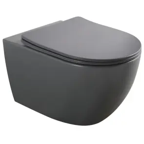 Унітаз підвісний Mixxus Premium ELLIPSE-0309-T1 GRAY 530x360x350mm система змиву TORNADO 1.0 (MP665 №1