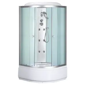 Бокс душовий з гідромасажем Mixxus STRONG SBH01-90x90x215-FB SATIN з високим піддоном (MI6888) №1