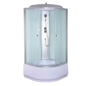 Бокс душовий без гідромасажу Mixxus STRONG SB01-90x90x215-FB SATIN з високим піддоном (MI6884) №9