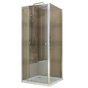 Душова кабіна без піддону Koer SR SC05-90x90x195-TR-01 прозоре скло Easy Clean 6мм, хром (KR5 №1