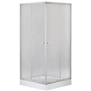 Душевая кабина с низким поддоном Mixxus CUBIC SCT01-100x100x195-FB CHROME матовое стекло 4мм (MI690 №1