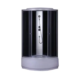Бокс душевой без гидромассажа Mixxus STRONG SB01-90x90x215-GR SATIN с высоким поддоном (MI6885) №1