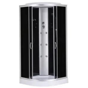 Бокс душовий з гідромасажем Mixxus STRONG SBH02-90x90x215-GR SATIN низький піддон (MI6891) №9