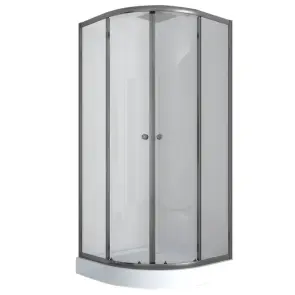 Душова кабіна з низьким піддоном Mixxus PLAIN SCT02-90x90x195-TR GRAPHITE прозоре скло 4мм (MI №7
