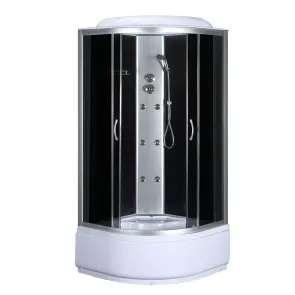 Бокс душевой с гидромассажем Mixxus STRONG SBH01-90x90x215-GR SATIN с высоким поддоном (MI6889) №1