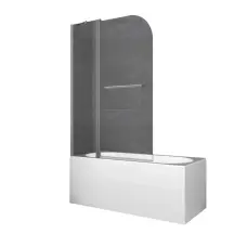 Шторки стеклянные на ванну Koer SR BS04-95x140-TR-07 прозрачное стекло 6мм, графит (KR5404)
