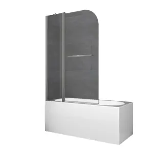 Шторки стеклянные на ванну Koer SR BS04-95x140-TR-07 прозрачное стекло 6мм, графит (KR5404) №1