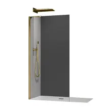 Душевая перегородка Koer SR SP02-100x200-TR-12 Walk-In проз.стекло Easy Clean 8мм, матовое золото (