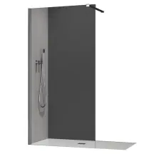 Душевая перегородка Koer SR SP01-120x200-TR-01 Walk-In прозрачное стекло Easy Clean 8мм, хром (KR53