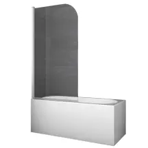 Шторки стеклянные на ванну Koer SR BS01-80x140-TR-01 прозрачное стекло 6мм, хром (KR5400)