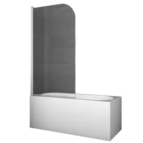 Шторки скляні на ванну Koer SR BS01-80x140-TR-01 прозоре скло 6мм, хром (KR5400) №1