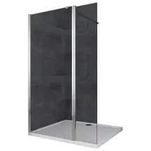 Душевая перегородка Koer SR SP03-120x200-TR-01 Walk-In прозрачное стекло Easy Clean 8мм, хром (KR53