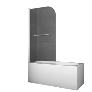 Шторки скляні на ванну Koer SR BS02-80x140-TR-01 прозоре скло 6мм, хром (KR5401) №1