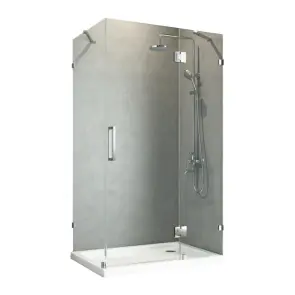 Бічна стінка для кабіни Koer SR SW04-90x200-TR-07 прозоре скло Easy Clean 10мм, графіт (KR53 №1