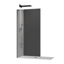 Душевая перегородка Koer SR SP02-100x200-TR-07 Walk-In прозрачное стекло Easy Clean 8мм, графит (KR