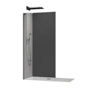 Душевая перегородка Koer SR SP02-100x200-TR-07 Walk-In прозрачное стекло Easy Clean 8мм, графит (KR №1