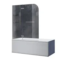 Шторки стеклянные на ванну Koer SR BS05-90x140-TR-01 прозрачное стекло Easy Clean 6мм, хром (KR5372