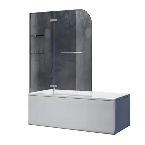Шторки скляні на ванну Koer SR BS05-90x140-TR-01 прозоре скло Easy Clean 6мм, хром (KR5372 №1