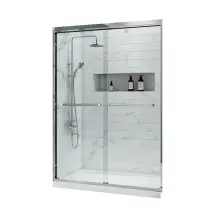Дверь в нишу Koer SR SD03-140x200-TR-01 прозрачное стекло Easy Clean 8мм, хром (KR5385)