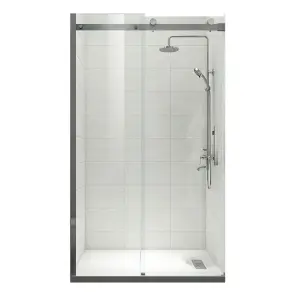 Дверь в нишу Koer SR SD01-120x200-TR-07 прозрачное стекло Easy Clean 8мм, графит (KR5378) №1