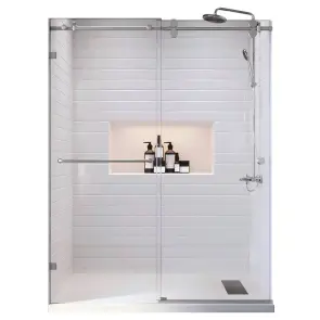 Дверь в нишу Koer SR SD06-120x220-TR-01 прозрачное стекло Easy Clean 8мм, хром (KR5367) №1