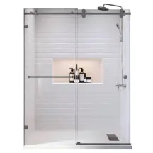 Дверь в нишу Koer SR SD06-140x220-TR-07 прозрачное стекло Easy Clean 8мм, графит (KR5369)