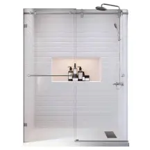 Дверь в нишу Koer SR SD06-140x220-TR-01 прозрачное стекло Easy Clean 8мм, хром (KR5368)