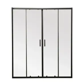 Дверь в нишу Mixxus Premium DIVERSE SD01-160x185-TR Black прозрачное стекло 5мм (MI6879) №1