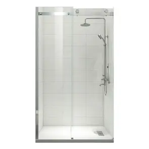 Дверь в нишу Koer SR SD01-120x200-TR-02 прозрачное стекло Easy Clean 8мм, никель (KR5379) №1