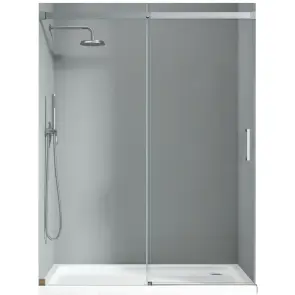 Дверь в нишу Koer SR SD02-140x200-TR-01 прозрачное стекло Easy Clean 8мм, хром (KR5383) №1