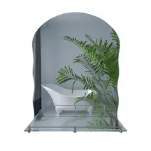 Зеркало настенное Zerix MIRRA MRZ02-450x600x105 прямоугольное с дугообразным верхом, фигурными бока