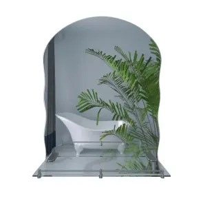 Зеркало настенное Zerix MIRRA MRZ02-450x600x105 прямоугольное с дугообразным верхом, фигурными бока №1
