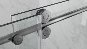 Двері в нішу Koer SR SD06-140x220-TR-07 прозоре скло Easy Clean 8мм, графіт (KR5369) №5