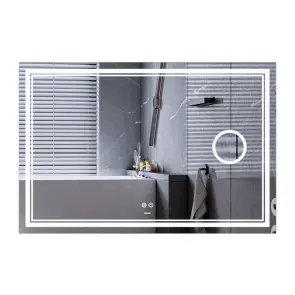 Зеркало Mixxus Premium QUADRO MR20-100x70 (LED Touch, Anti-fog, димер, линза) (MP6622) №1
