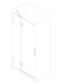 Дверь в нишу Koer SR SD04-120x200-TR-01 прозрачное стекло Easy Clean 10мм, хром (KR5387) №8