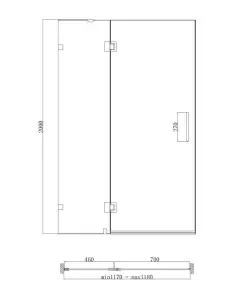 Дверь в нишу Koer SR SD04-120x200-TR-01 прозрачное стекло Easy Clean 10мм, хром (KR5387) №11