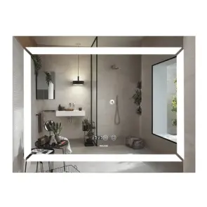 Дзеркало Mixxus Light MR01-70x50 (годинник, LED-підсвічування, антизапотівання) (MI6000) №1