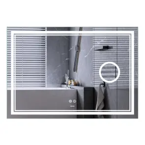 Дзеркало Mixxus Premium QUADRO MR20-120x80 (LED Touch, Anti-fog, димер, лінза) (MP6624) №1