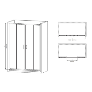 Двері в нішу Mixxus Premium DIVERSE SD01-160x185-TR Chrome прозоре скло 5мм (MI6875) №4