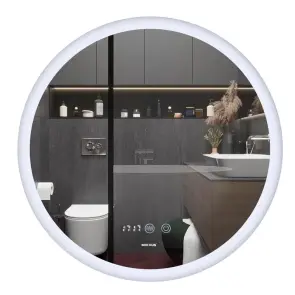 Дзеркало Mixxus PLAIN MC10-80 з LED Touch, Anti-fog, димером, регулюванням яскравості, годинником (MI6932) №1