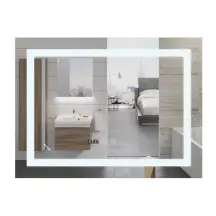 Зеркало Mixxus WARM MR02-70x50-CASE с LED Touch, Anti-fog, димером, рег. яркости, часами (MI6669)