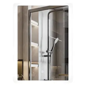 Дзеркало Mixxus Premium OLIVARY MR19-80x60-REVERSE (LED Touch, Anti-fog, димер (3-6,5kK)) (MP6628) №1