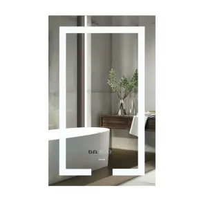 Дзеркало Mixxus HARD MR06-50x80-CASE із LED Touch, Anti-fog, димером, рег. яскравості, годинником (MI6657) №1