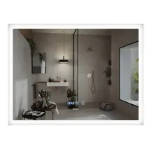 Зеркало Mixxus FLAT MR04-100x80 с LED Touch, Anti-fog, димером, регулировкой яркости, часами (MI692